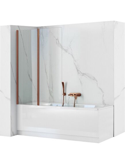 Rea Sanitary Parawan Rea Agat-2 80 Nawannowy Składany Miedź Szczotkowana