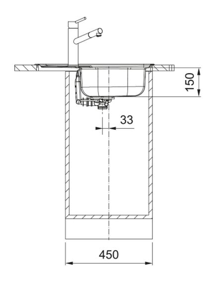 Franke SKN 611-62/44 Nerūsējošā tērauda iegriežama izlietne ar manualu ventīli 3½'' - gab., 3 image