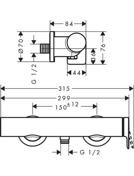 Hansgrohe Vivenis dušas maisītājs, hromēts - gab., 3 image