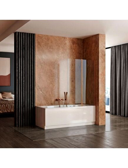 Rea Sanitary Parawan Rea Agat-2 100 Nawannowy Składany Miedź Szczotkowana, 2 image