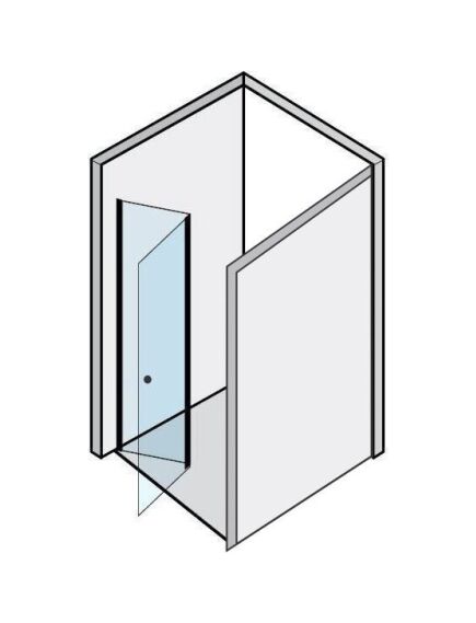 City Dušo durys RAVENA Black D-80, su atraminiu profiliu, 3 image