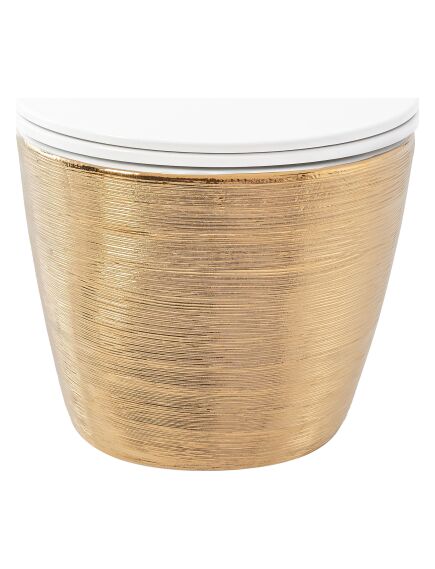 Rea Sanitary Misa WC podwieszana Carlo Flat złota szczotkowana, изображение 2