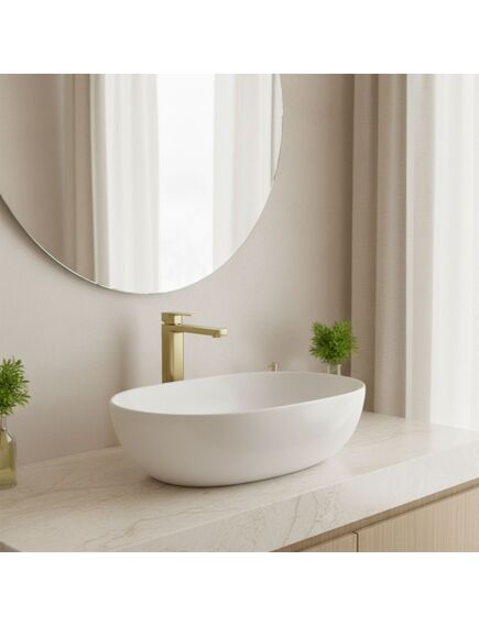 Rea Sanitary Bateria umywalkowa Rea Arlo Złota Szczotkowana Wysoka, изображение 5