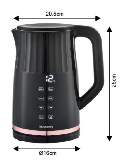 Klausberg Elektriskā tējkanna Klausberg KB 7896,  LED temperatūras panelis,  tilpums 1,7L, jauda 2200W, 2 image