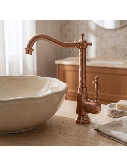 Rea Sanitary Bateria Umywalkowa REA Bona Miedź Szczotkowana Wysoka, изображение 5