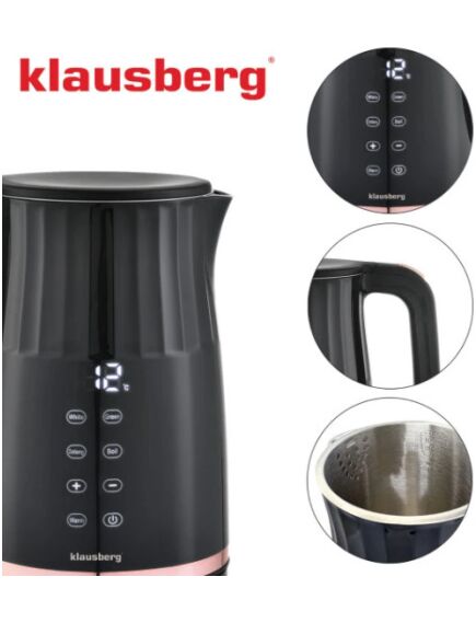 Klausberg Elektriskā tējkanna Klausberg KB 7896,  LED temperatūras panelis,  tilpums 1,7L, jauda 2200W, 3 image