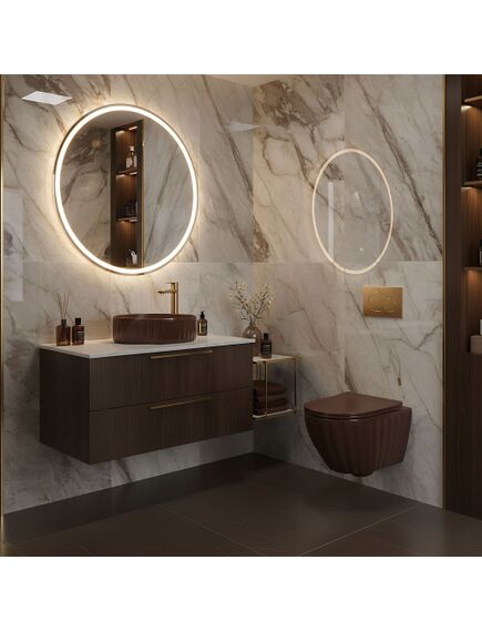 Rea Sanitary Umywalka nablatowa Rea DUO Espresso Matt, 4 image