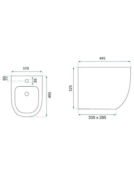Rea Sanitary Bidet podwieszany Rea Carlo Mini Gold White, изображение 5