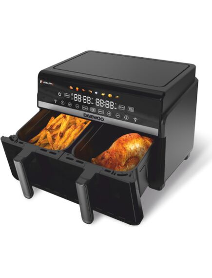 Daewoo DAF 2X110 dubultais karstā gaisa friteris, 1100 W + 1100 W, LED displejs, 5 L + 5 L ietilpība, 2 image