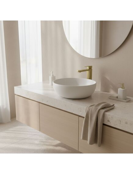 Rea Sanitary Bateria umywalkowa Rea Arlo Złota Szczotkowana Wysoka, изображение 3