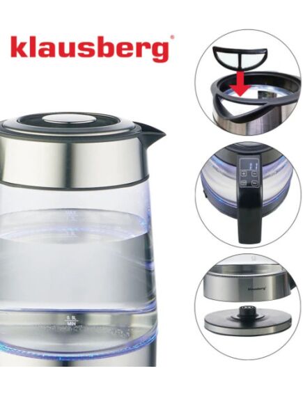 Klausberg Elektriskā tējkanna Klausberg KB 7888 digitālais temperatūras displejs 1.7L jauda 2200W, 5 image