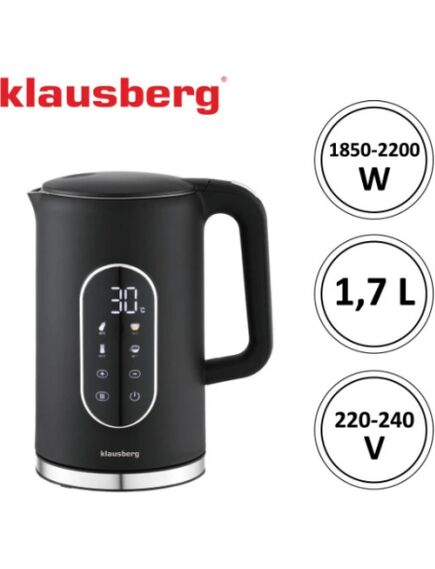 Klausberg Elektriskā tējkanna Klausberg KB 7891 ar LED paneli, tilpums 1.7L 2200W, 4 image