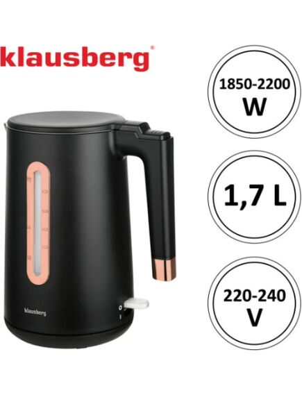 Klausberg Elektriskā tējkanna Klausberg KB 7889 tilpumS 1,7L 2200W, 3 image
