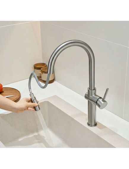 Rea Sanitary Bateria kuchenna Rea Fresh High Nikiel Szczotkowany, изображение 4