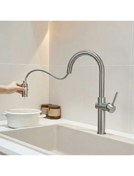 Rea Sanitary Bateria kuchenna Rea Fresh High Nikiel Szczotkowany, изображение 5