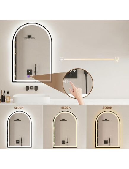 Rea Sanitary LUSTRO ŚCIENNE LED 60x100cm DASH BLACK, изображение 5