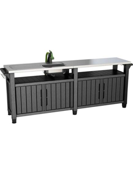 KETER Āra virtuve ar galda virsmu un izlietni Unity Chef 415 L