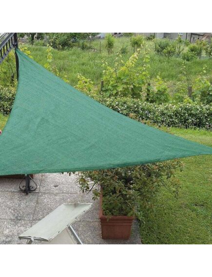 Trīsstūrveida ēnošanas tīkls SUNSHINE KIT 3x3x3m, zaļš, 2 image