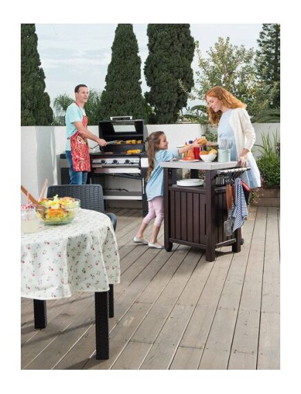 Многофункциональный ящик со столешницей KETER UNITY 105L, коричневый