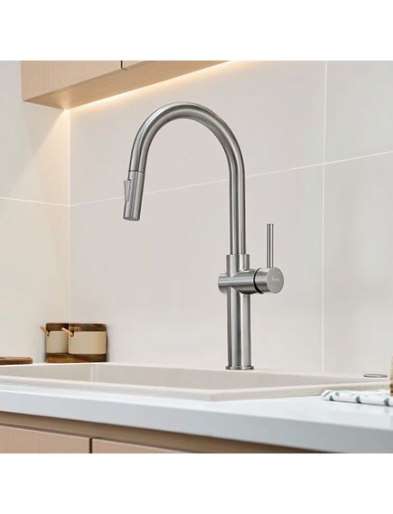 Rea Sanitary Bateria kuchenna Rea Fresh High Nikiel Szczotkowany, изображение 3