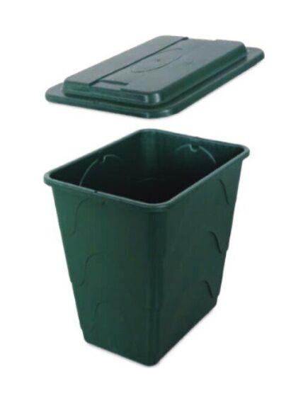 Ūdens tvertne kvadrātveida ar vāku un pieslēguma komplektu, 240L, zaļa