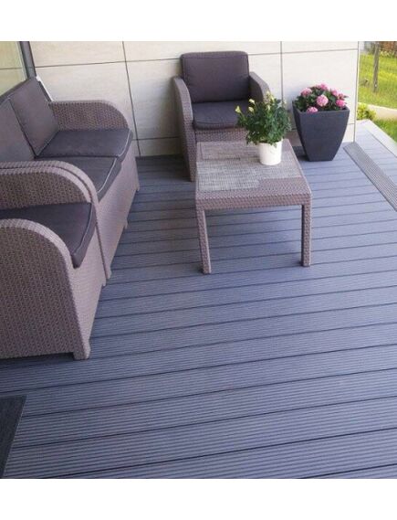 Композитная террасная доска АРТ-1, темно-серый, изображение 3