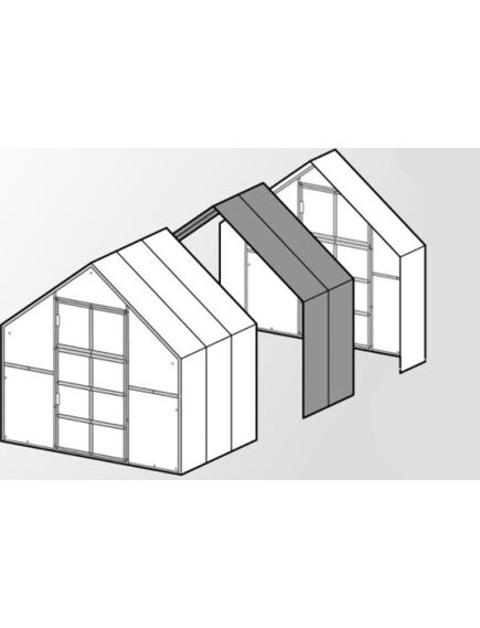 Pagarinājums 2m siltumnīcai KLASIKA HOUSE ar 6mm polikarbonāta pārklājumu.