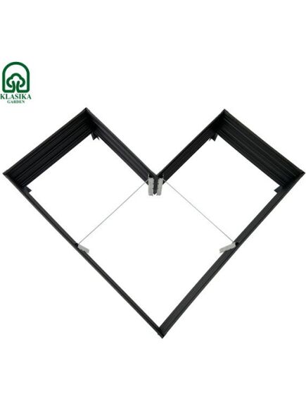 Paaugstinātā dārza dobe KLASIKA Woodlook L – formas, brūna: 146x146x30 cm, 2 image