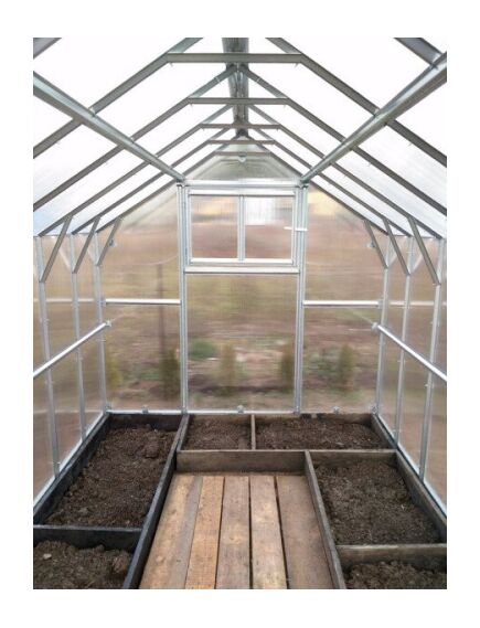 Siltumnīca KLASIKA HOUSE 3 (7,45m2) 2,35x3,17m ar pamatiem un 6mm polikarbonāta pārklājumu, 3 image