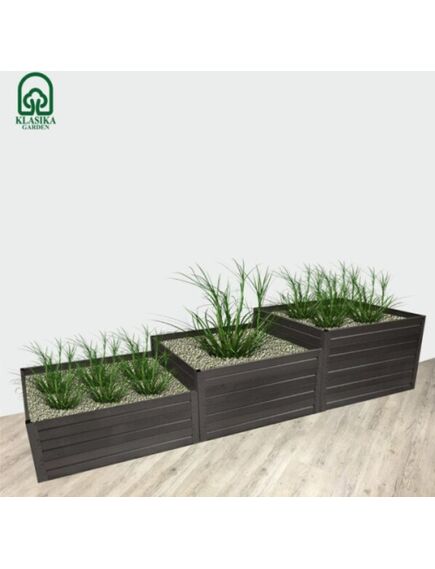 Paaugstinātā dārza dobe trepjveida, krāsota, 225x75 cm, h-50-40-30 cm, 3 image