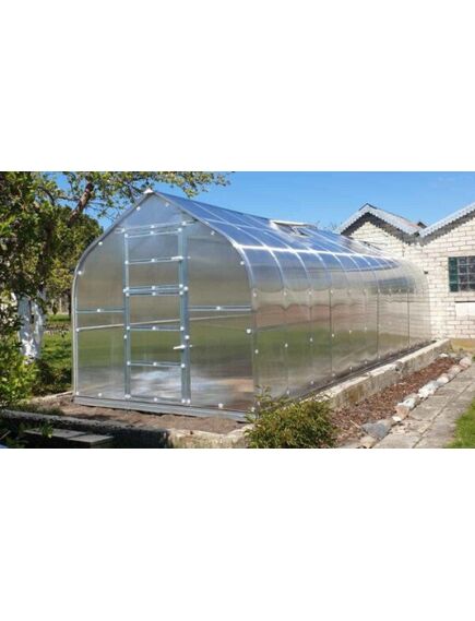Siltumnīca KLASIKA STANDART 20 - 2,5x8m ar pamatiem un 4mm polikarbonāta pārklājumu; 4779037490295