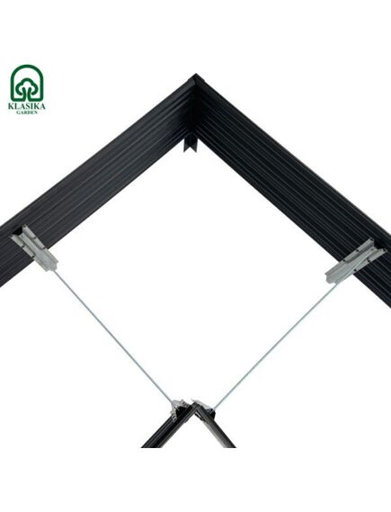 Paaugstinātā dārza dobe KLASIKA Woodlook L – formas, brūna: 146x146x30 cm, 3 image