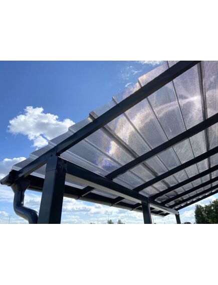 Профилированный лист поликарбоната DIAMOND TILE EFFECT 2.8 мм 0,954x3m, серый, изображение 3