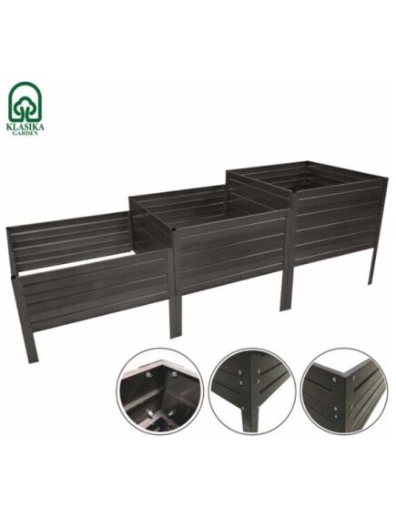 Paaugstinātā dārza dobe trepjveida, krāsota, 225x75 cm, h-50-40-30 cm, 2 image