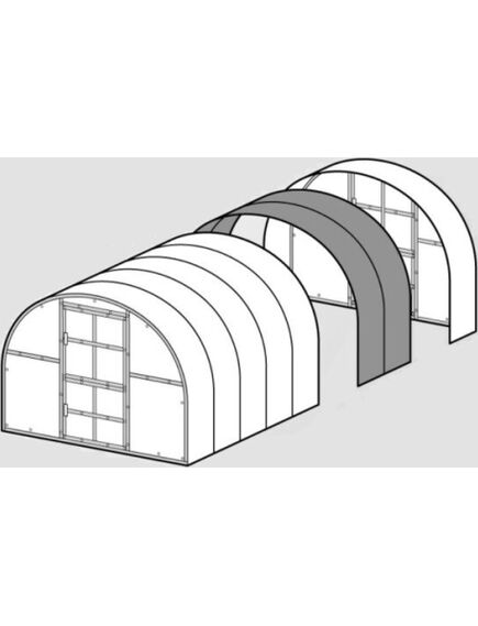 Karkass siltumnīcas pagarinājumam KLASIKA 2m, bez pārklājuma.
