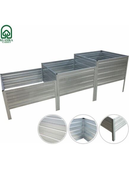 Paaugstinātā dārza dobe trepjveida, cinkota, 225x75 cm, h-50-40-30 cm, 3 image