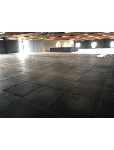 Gumijas grīdu segums PUZZLE sporta zālēm un āra laukumiem 15mm 1000 x 1000 mm, melns