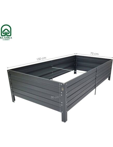 Paaugstinātā dārza dobe Klasika Garden 1500x750x300mm, krāsota RAL7016, 2 image