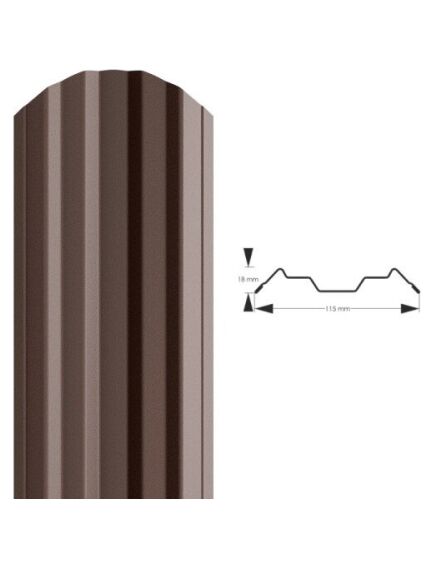 Profilēta metāla žoga štaketas ESTETIC PSx2 RAL8019 (glancēts poliesters pelēki brūns)