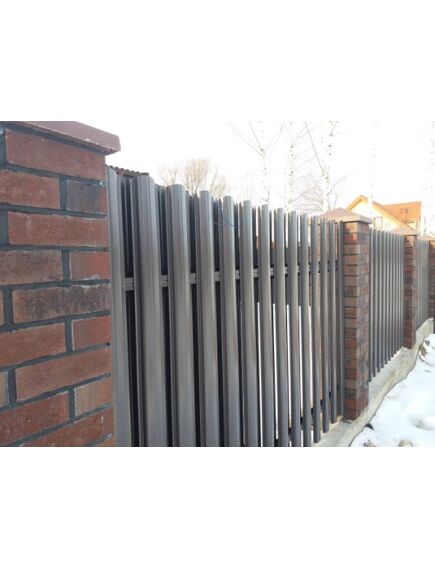 Profilēta metāla žoga štaketas Polo PMx2 RAL7016 (Antracīta pelēks) 1650mm, 2 image