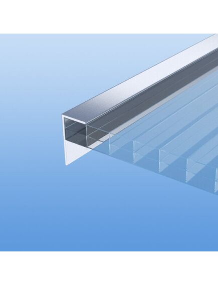 Алюминиевый торцевой профиль для листов поликарбоната ALU-F 10мм 3,15 м