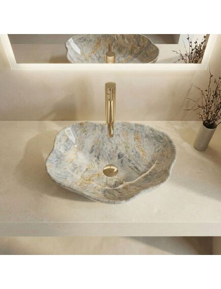 Rea Sanitary Umywalka nablatowa Rea Pearl Ruststone, 5 image