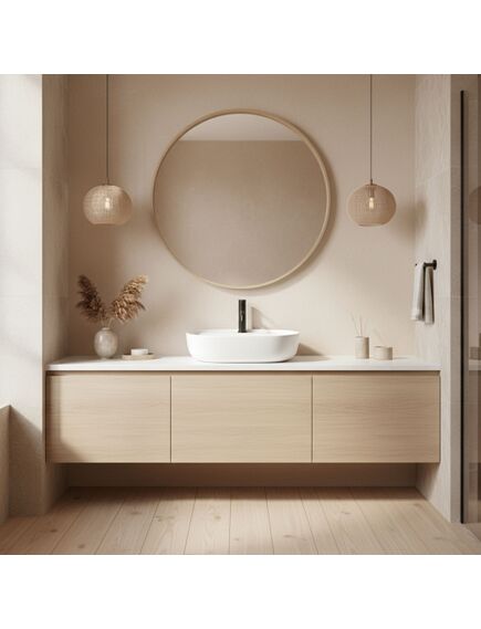 Rea Sanitary Umywalka Nablatowa REA Aura 51 White Matt, 4 image