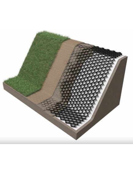 Георешетка для стабилизации грунта и укрепления откосов 50мм 2,46х6,1м (15м2), Размер ячейки 203х246мм, изображение 3