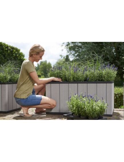 KETER Sequoia Duotech Medium puķu pods, pelēks, 3 image