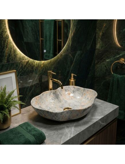 Rea Sanitary Umywalka nablatowa Rea Pearl Ruststone, 3 image