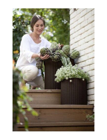 KETER S+M+L CYLINDER PLANTERS trīs puķu podu komplekts, brūns, 3 image