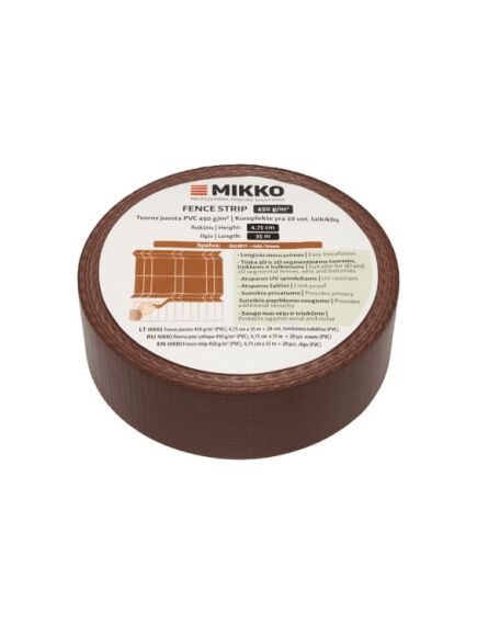 Žoga lamile MIKKO Economy 4,75x3500cm (450 g/m2) RAL8017, brūna + 28 gab. turētāji, 2 image