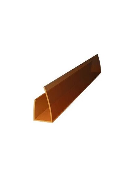 Nobeiguma profils polikarbonāta loksnēm PC-U 16 mm, 2.1m; Bronza
