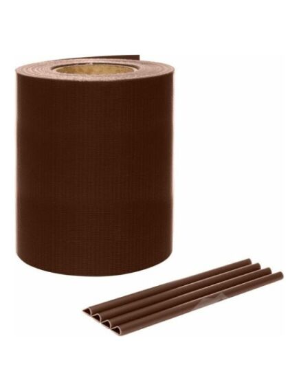 Žoga lamile MIKKO Economy 3500x19cm (450 g/m2) RAL8017, brūna + 28 gab. turētāji, 2 image